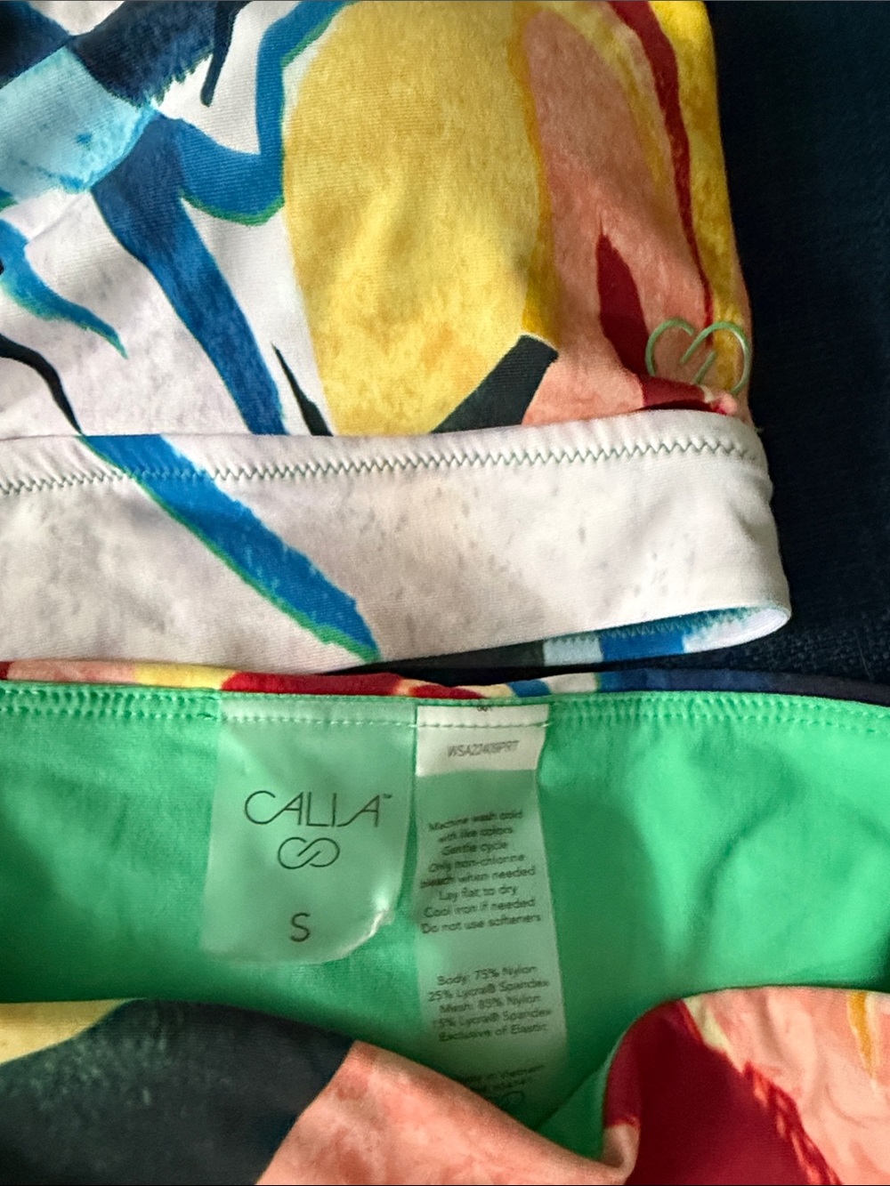 NWOT Calia Colorful Abstract Two-Piece Bikini - women’s size Small - Picture 3 of 5